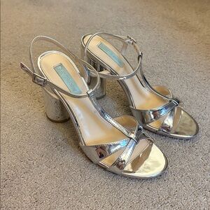 Betsy Johnson Silver Strappy Heeled Sandals